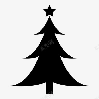 圣诞树庆祝十二月图标图标