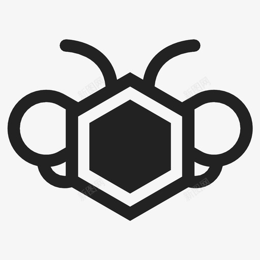 蜜蜂动物昆虫图标svg_新图网 https://ixintu.com 六边形 动物 昆虫 苍蝇 蜜蜂
