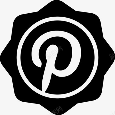 Pinterest社交徽章社交徽章图标图标