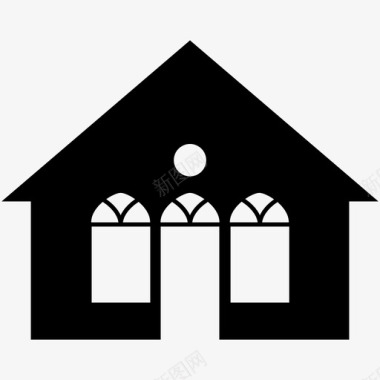 房子教堂家图标图标