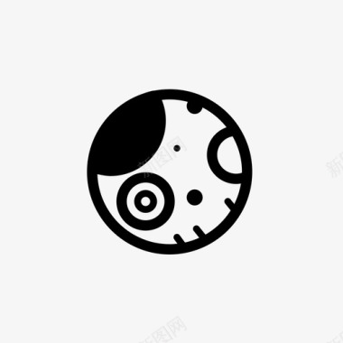 月亮凸出半月夜晚图标图标