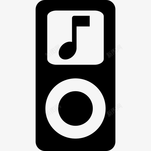 带音符符号音乐和声音的苹果IPod 2图标svg_新图网 https://ixintu.com 带音符符号 音乐和声音的苹果IPod 2