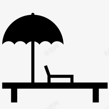 甲板椅子码头平台放松图标图标
