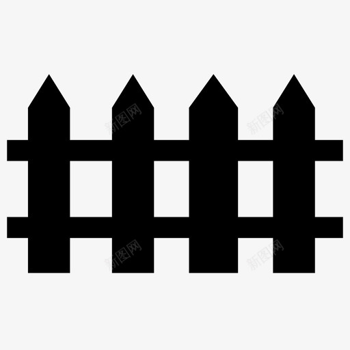 围栏栅栏防护图标svg_新图网 https://ixintu.com 保安 围栏 安全墙 栅栏 防护 院子