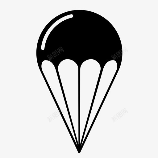 降落伞冒险空气动力学图标svg_新图网 https://ixintu.com 冒险 坠落 安全 生命 空气动力学 跳伞 降落伞