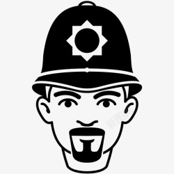 职业工作警察面部毛发帽子图标高清图片