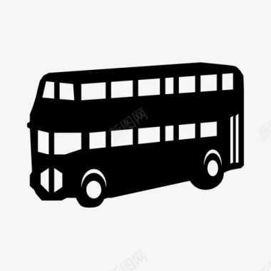 双层巴士伦敦公共交通图标图标