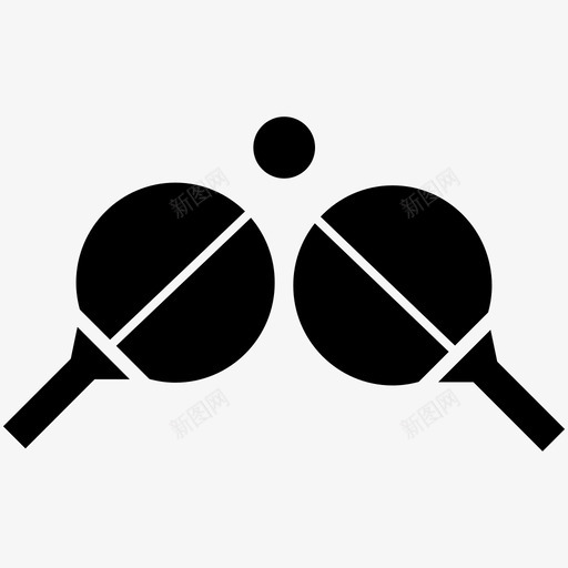 乒乓球体育运动打球图标svg_新图网 https://ixintu.com 乒乓球 体育运动 划桨 双人 奥运会 打球 比赛 活动 球