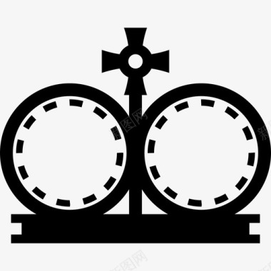 中间有两个圆圈和一个十字架的皇冠皇冠图标图标