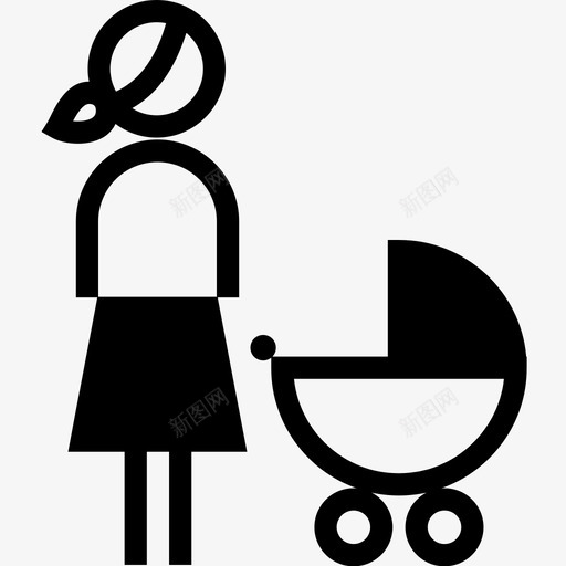母亲婴儿车保姆图标svg_新图网 https://ixintu.com 保姆 妈妈 婴儿车 孩子 家人 手推车 护理 推车 母亲