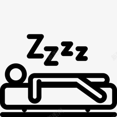 睡觉人夜间图标图标