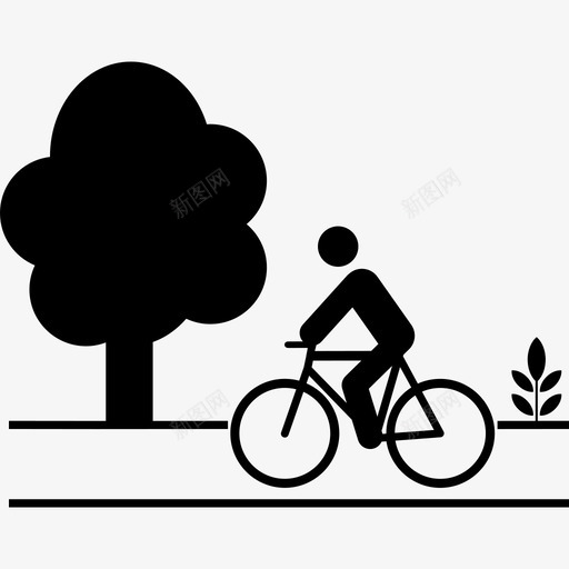 骑自行车自然公园图标svg_新图网 https://ixintu.com 人 公园 自然 骑 骑自行车