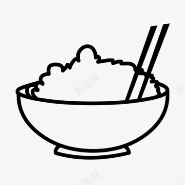 米饭筷子食物厨房图标图标
