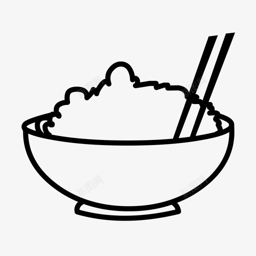 米饭筷子食物厨房图标svg_新图网 https://ixintu.com 厨房 筷子 米饭 食物