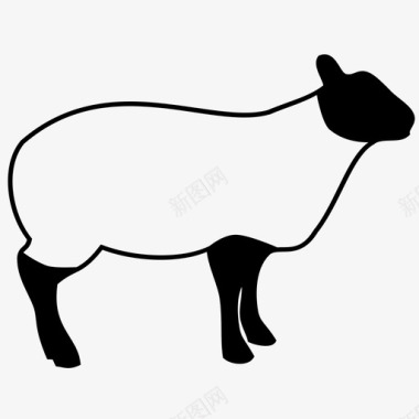 绵羊动物羔羊图标图标