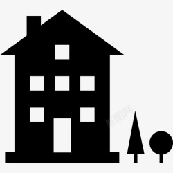 两层建筑物房子建筑物家图标高清图片
