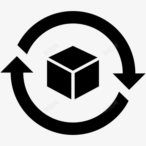 回收盒子纸板图标svg_新图网 https://ixintu.com 再利用 可持续 回收 废物 循环 材料 环境 盒子 纸板