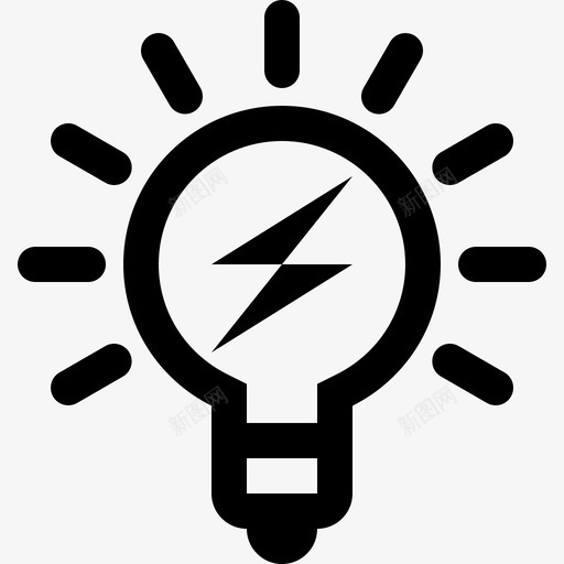 灯泡明亮的电的图标svg_新图网 https://ixintu.com 想法 明亮的 灯泡 电的 能源的