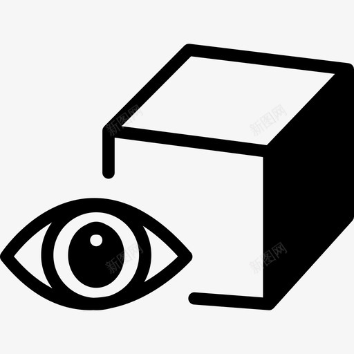 眼睛和一个立方体形状几个图标svg_新图网 https://ixintu.com 几个 形状 眼睛和一个立方体