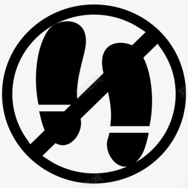 禁止行走区域脚印图标图标