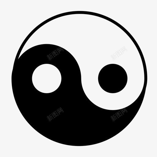 阴阳象征和平图标svg_新图网 https://ixintu.com 中文 半 和平 和谐 圆 对立 平衡 禅 象征 阴阳