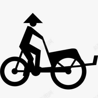 人力车自行车人交通工具图标图标