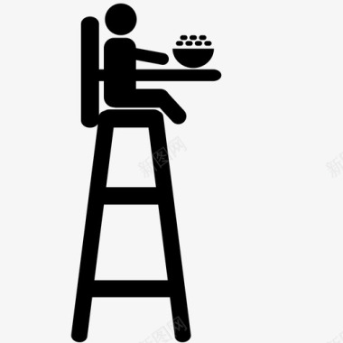 高脚椅厨房婴儿图标图标
