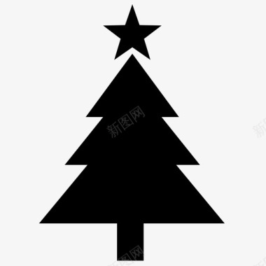 圣诞树传统星星图标图标