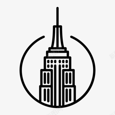 纽约城市帝国大厦图标图标