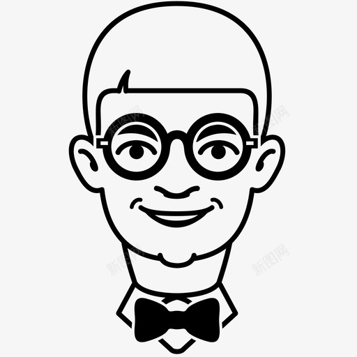 男人头头发图标svg_新图网 https://ixintu.com 头 头发 正式的 男人 眼镜 脸 花哨的 风格