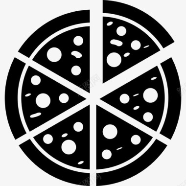 意大利披萨切成片食物图标图标
