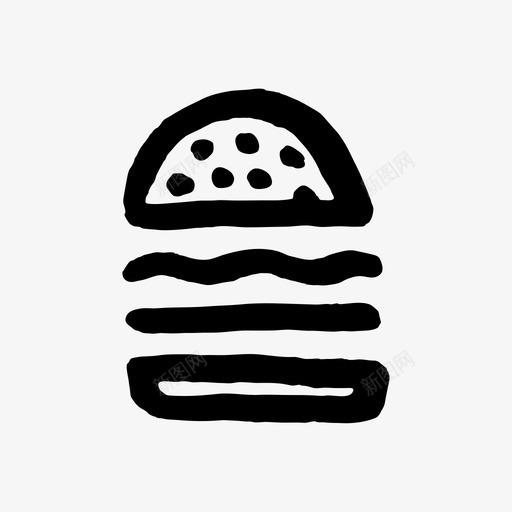 汉堡餐食垃圾食品图标svg_新图网 https://ixintu.com 垃圾食品 快餐 手绘 汉堡 涂鸦 肉 餐食