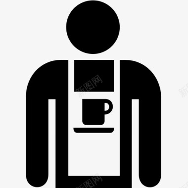 咖啡师商店服务人员操作员图标图标