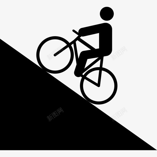 上坡自行车骑车人图标svg_新图网 https://ixintu.com 上坡 人 自行车 骑车人