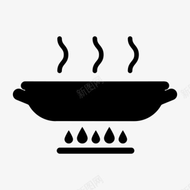 烹饪蒸汽准备图标图标