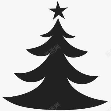 圣诞树圣诞节星星图标图标