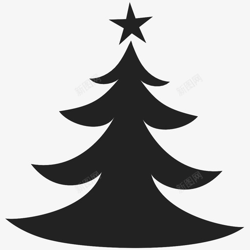 圣诞树圣诞节星星图标svg_新图网 https://ixintu.com 假日 圣诞树 圣诞老人 圣诞节 庆祝 星星