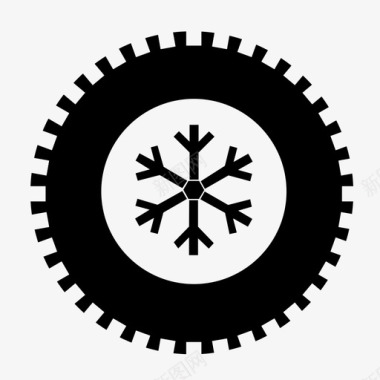 雪地轮胎车轮图标图标