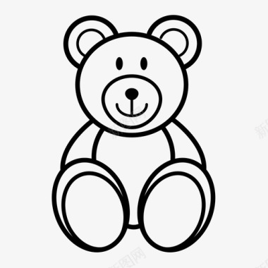 泰迪熊动物儿童图标图标