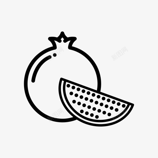 石榴食用食物图标svg_新图网 https://ixintu.com 植物 水果 石榴 自然 零食 食物 食用