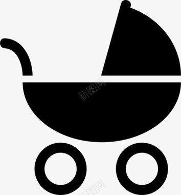 婴儿车婴儿孩子图标图标