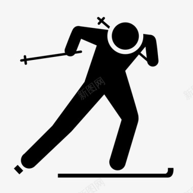 越野滑雪运动员田径图标图标