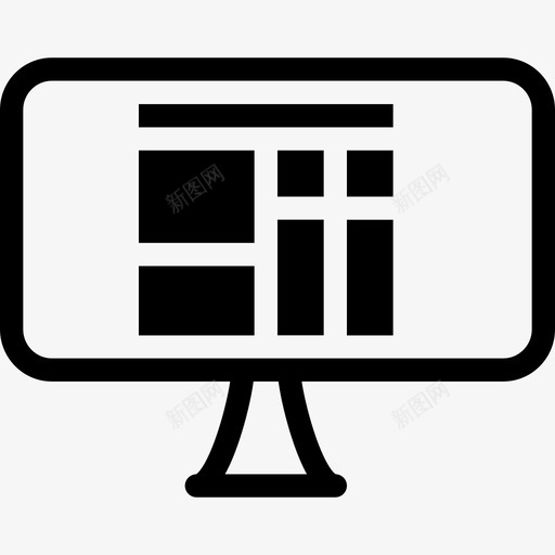布局线框站点图标svg_新图网 https://ixintu.com indesign mac 图形设计 布局 监视器 站点 线框 网格布局 网格系统 网格视图 预览