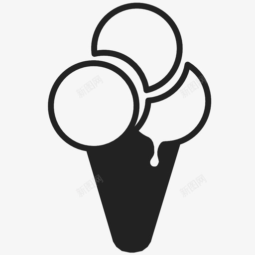 冰淇淋筒甜点滴水图标svg_新图网 https://ixintu.com 冰淇淋筒 冰激凌 款待 滴水 甜味 甜点 软质