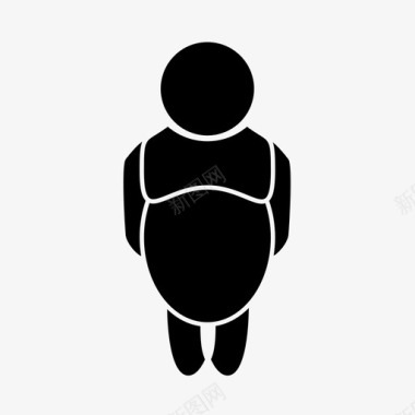 人强壮肥胖图标图标