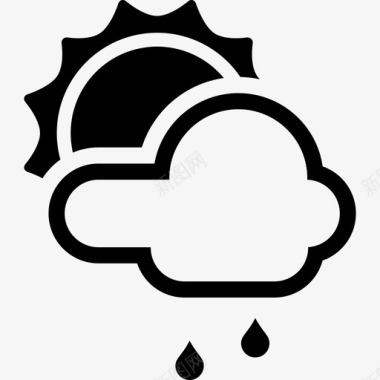 白天下雨云天气预报图标图标