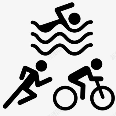 铁人三项游泳运动图标图标
