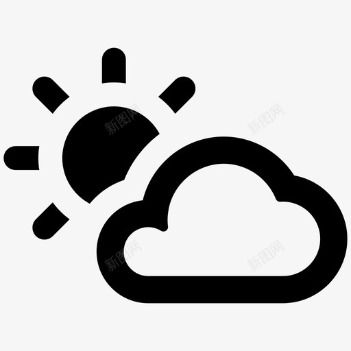 天气云部分太阳阳光图标svg_新图网 https://ixintu.com 云 天气 太阳 部分 阳光