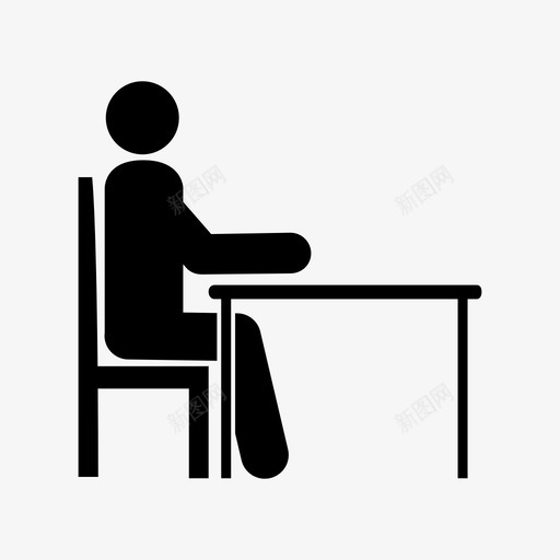 学生工作桌子图标svg_新图网 https://ixintu.com 书房 书桌 人 坐着 学生 家具 工作 教育 桌子