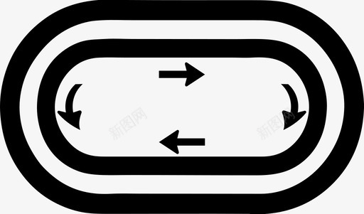 跑道环路方向图标svg_新图网 https://ixintu.com 圆圈 方向 环路 箭头 自行车 跑道